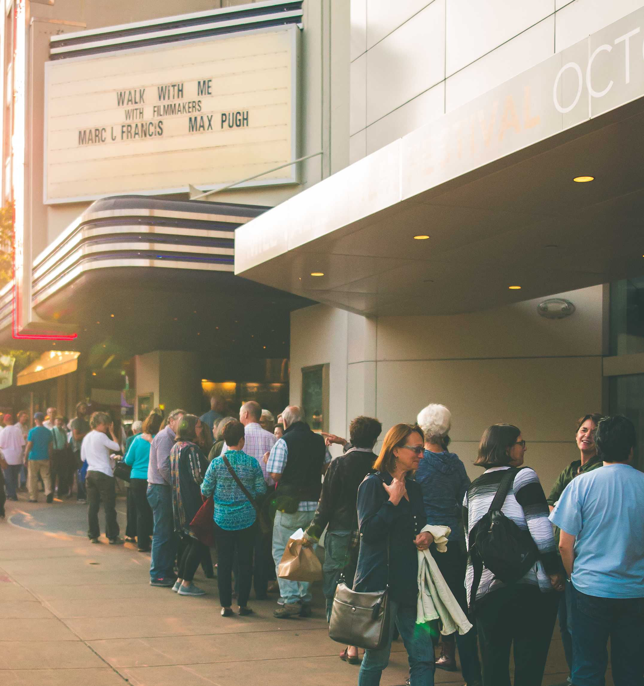 Sold Out Crowd waiting in line to see Walk With Me at the Smith Rafael Film Center