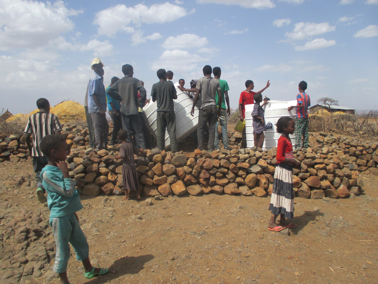 With the help of Ethiopia Reads, we brought in two water tanks to Zemene's village to help store water.